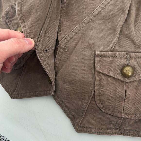 Vintage y2k Women's Brown Jimmy'z Western Boho Hippy Button Up Denim Vest Sz M - Picture 5 of 8